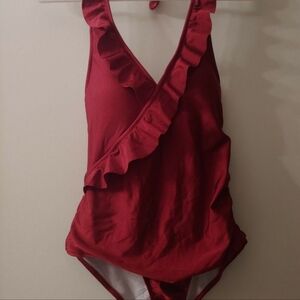 Cupshe burgundy size small one piece swimsuit like new